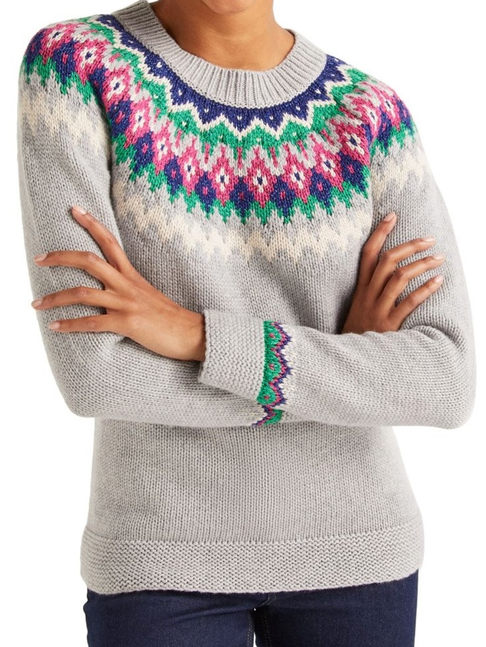 Boden Emma Fair Isle Sweater Size Large